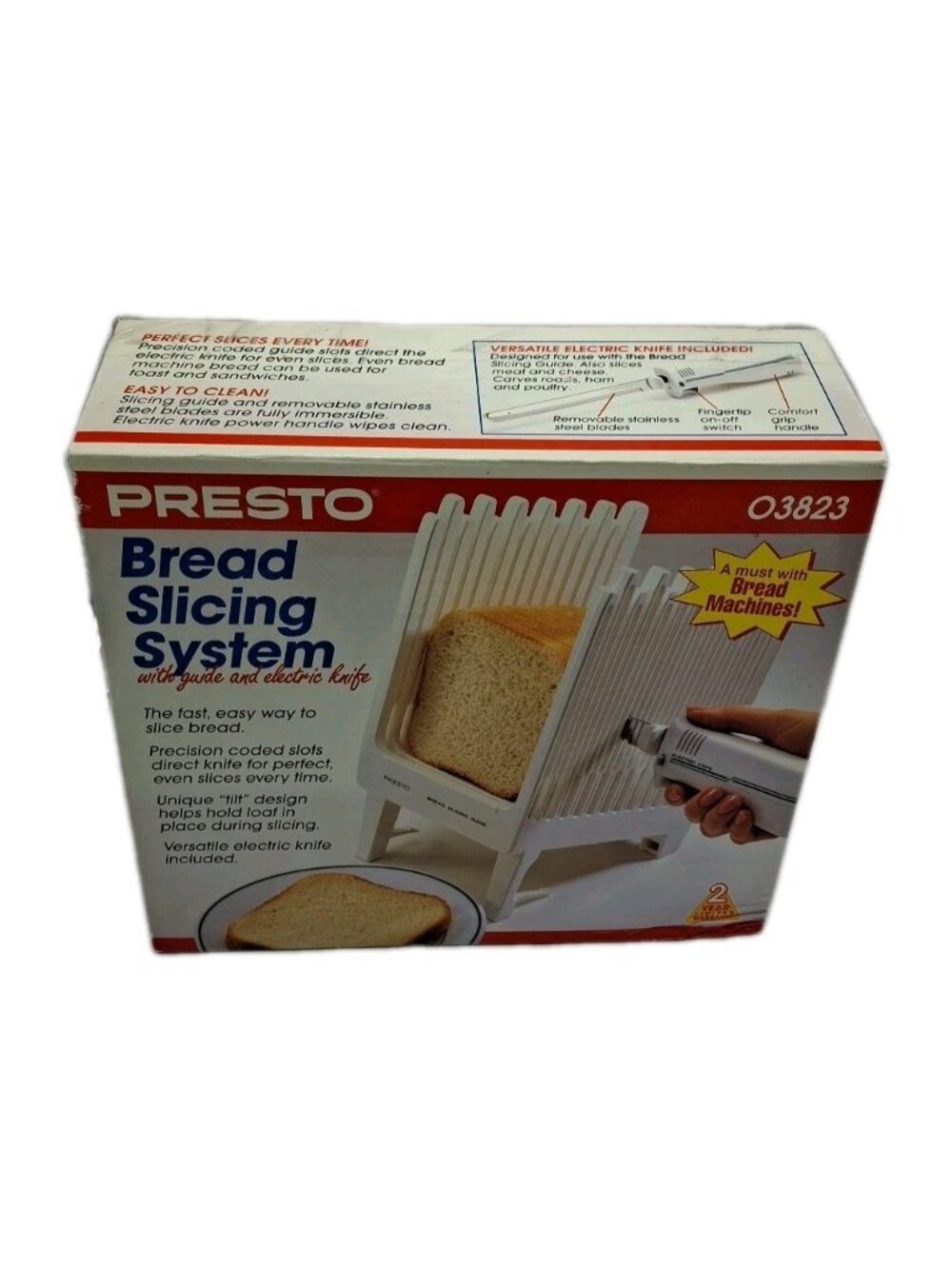 Presto Bread Slicing System Slicing Guide w/ Electric Knife 03823 Very Good Cond